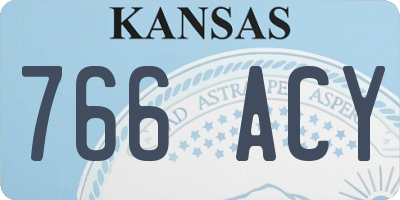 KS license plate 766ACY