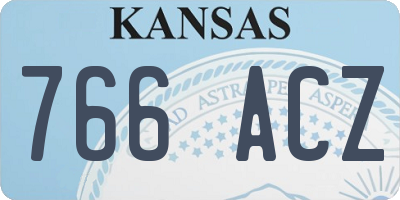 KS license plate 766ACZ