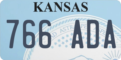 KS license plate 766ADA