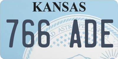 KS license plate 766ADE