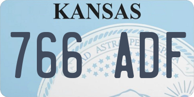KS license plate 766ADF