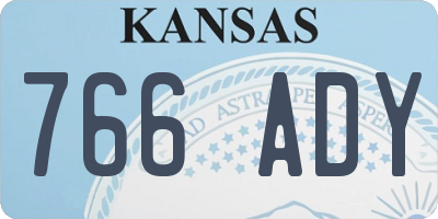 KS license plate 766ADY