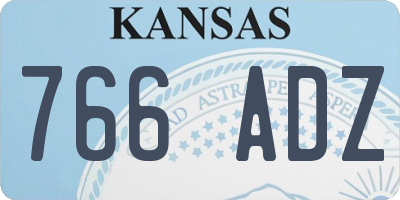KS license plate 766ADZ