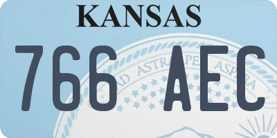 KS license plate 766AEC
