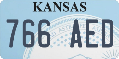 KS license plate 766AED