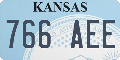 KS license plate 766AEE