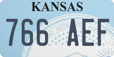 KS license plate 766AEF