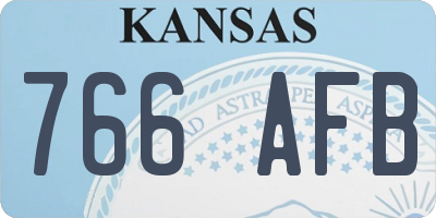 KS license plate 766AFB