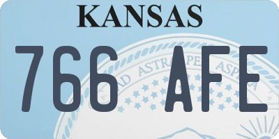KS license plate 766AFE