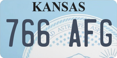 KS license plate 766AFG