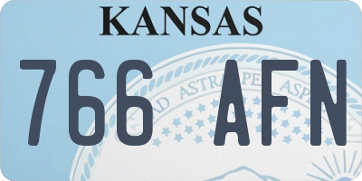 KS license plate 766AFN