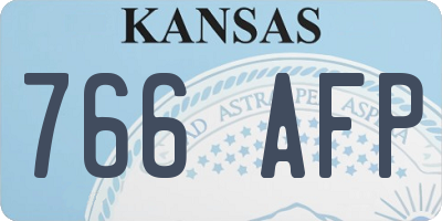 KS license plate 766AFP