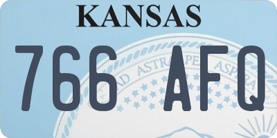 KS license plate 766AFQ