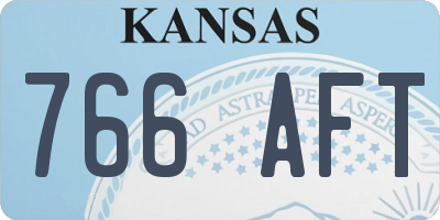 KS license plate 766AFT