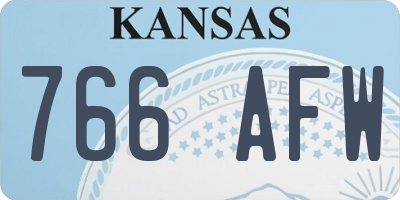 KS license plate 766AFW