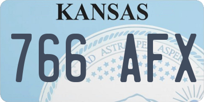 KS license plate 766AFX