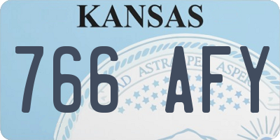 KS license plate 766AFY