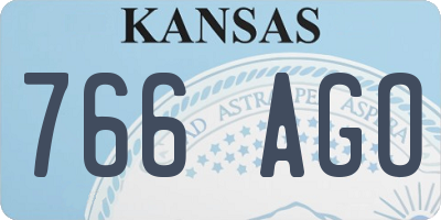 KS license plate 766AGO