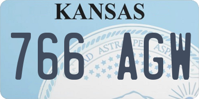 KS license plate 766AGW