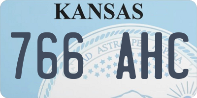 KS license plate 766AHC