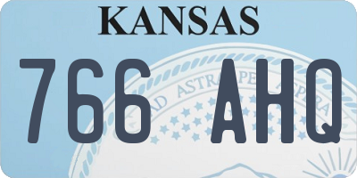 KS license plate 766AHQ