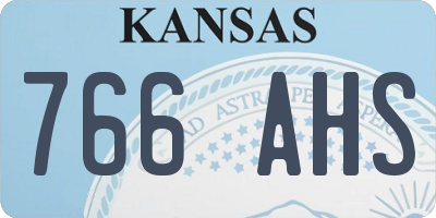 KS license plate 766AHS