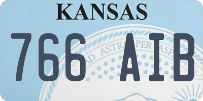 KS license plate 766AIB