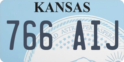 KS license plate 766AIJ
