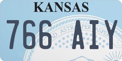KS license plate 766AIY