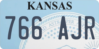 KS license plate 766AJR