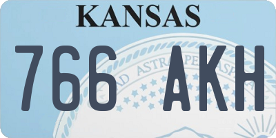 KS license plate 766AKH