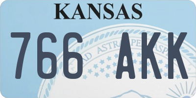 KS license plate 766AKK