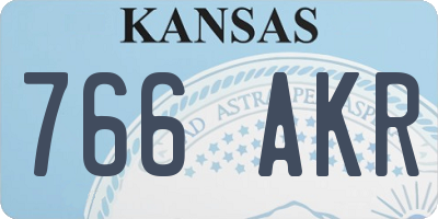 KS license plate 766AKR