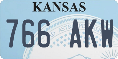 KS license plate 766AKW