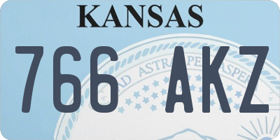 KS license plate 766AKZ