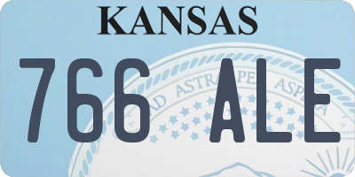 KS license plate 766ALE