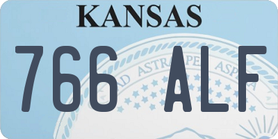 KS license plate 766ALF