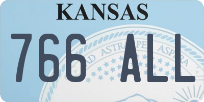 KS license plate 766ALL