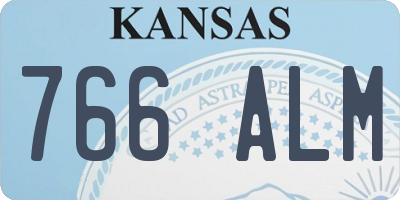 KS license plate 766ALM
