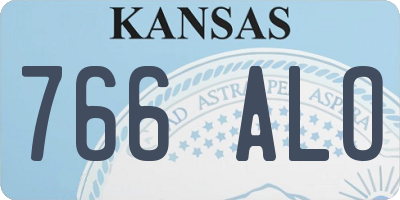 KS license plate 766ALO