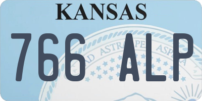 KS license plate 766ALP