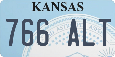 KS license plate 766ALT