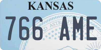 KS license plate 766AME