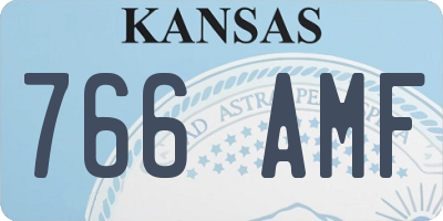 KS license plate 766AMF