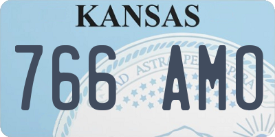 KS license plate 766AMO