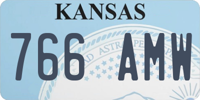 KS license plate 766AMW