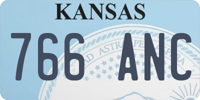 KS license plate 766ANC