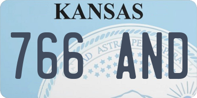 KS license plate 766AND