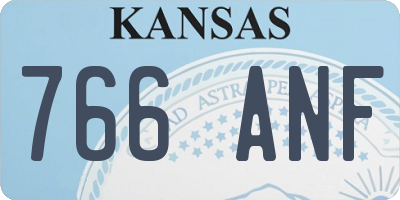 KS license plate 766ANF