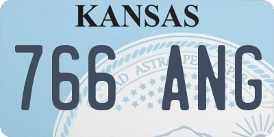 KS license plate 766ANG
